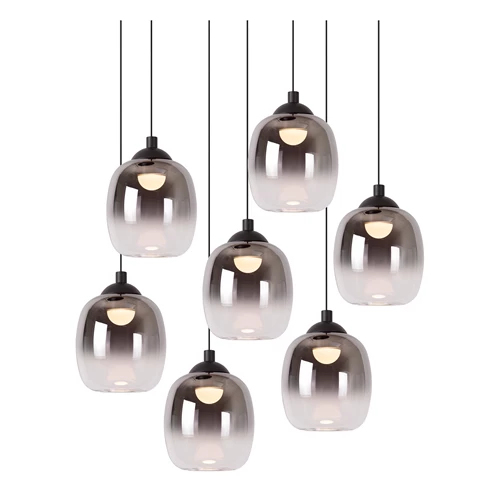 Lucide TAMINO - Pendelleuchten - Ø 52 cm - LED Dim. - 7x7W 3000K - Schwarz - detail 1